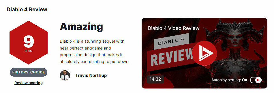 《暗黑破壞神4》IGN評分多少?IGN評分與測評分享 《暗黑破壞神4》IGN評分多少?IGN評分與測評分享