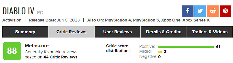 《暗黑破壞神4》遊戲評分高嗎?媒體評分一覽 《暗黑破壞神4》遊戲評分高嗎?媒體評分一覽