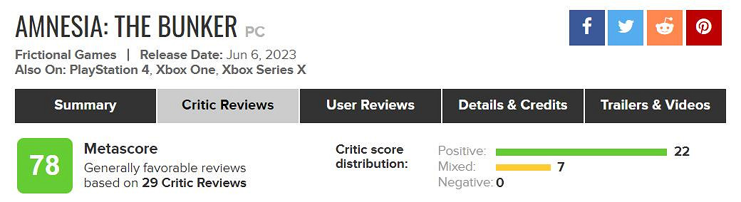 《失憶症:地堡》M站平均78分:比前作更上一層樓! 《失憶症:地堡》M站平均78分:比前作更上一層樓!