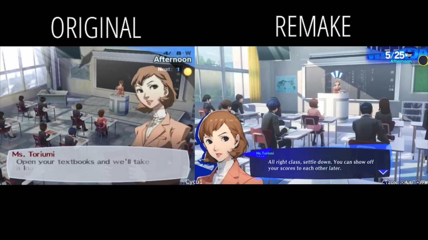 《女神異聞錄3:Reload》重製版與PS2原版畫面對比 《女神異聞錄3:Reload》重製版與PS2原版畫面對比