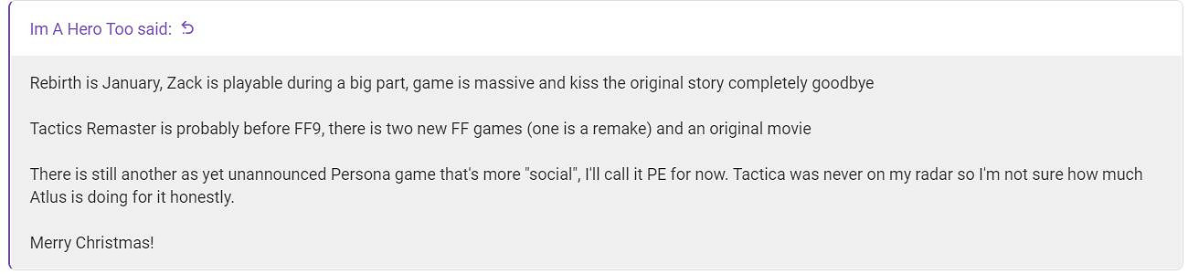 傳《最終幻想7重生》明年1月推出 遊戲內容整體大改! 傳《最終幻想7重生》明年1月推出 遊戲內容整體大改!