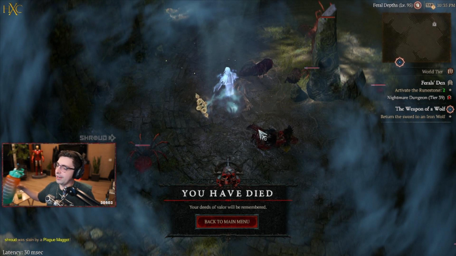 《暗黑4》伺服器太爛！海外頂流主播滿級被卡死全白玩