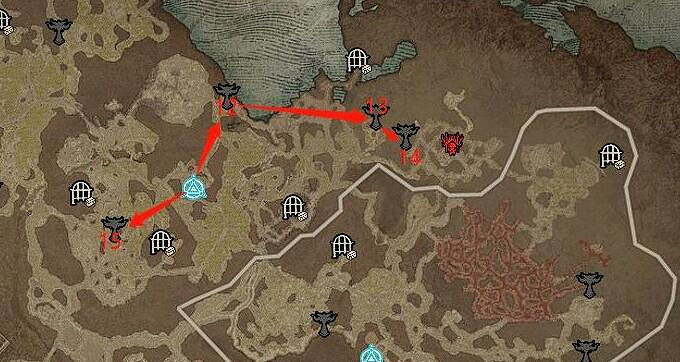 《暗黑破壞神4》全章節莉莉絲祭壇分布地圖 全莉莉絲有多少？