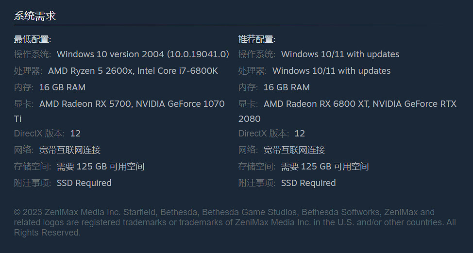 B社《星空》PC版配置需求公布！顯卡最低需求1070Ti