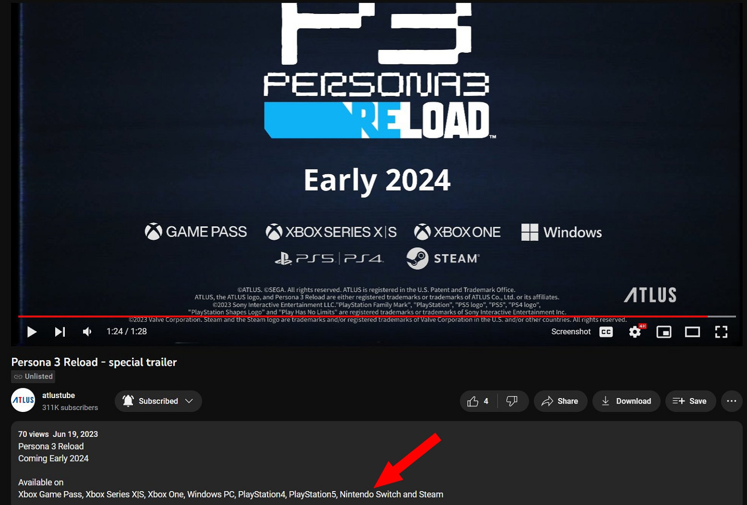 Atlus官方泄露 《女神異聞錄3:Reload》會出Switch版! Atlus官方泄露 《女神異聞錄3:Reload》會出Switch版!