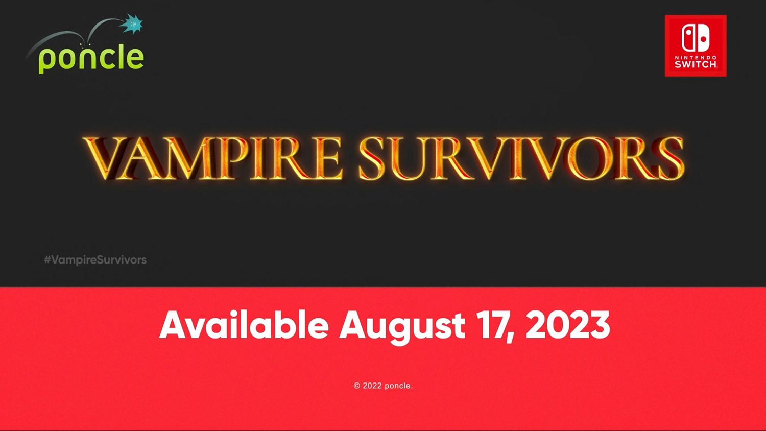 任天堂直面會：《吸血鬼倖存者》8月17日登陸Switch!