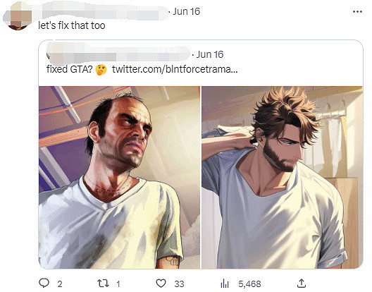 不願被 "審美強奸"的玩家,開始用AI拯救遊戲中的醜角色 不願被 "審美強奸"的玩家,開始用AI拯救遊戲中的醜角色