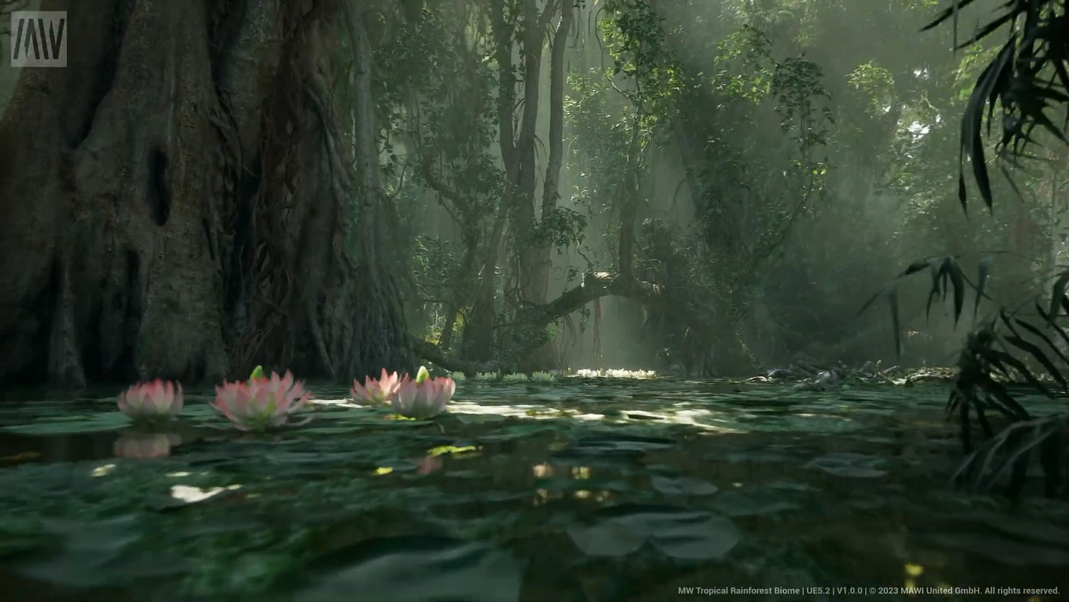 蓮花真是太美了!虛幻引擎5.2 Demo展示“熱帶雨林” 蓮花真是太美了!虛幻引擎5.2 Demo展示“熱帶雨林”
