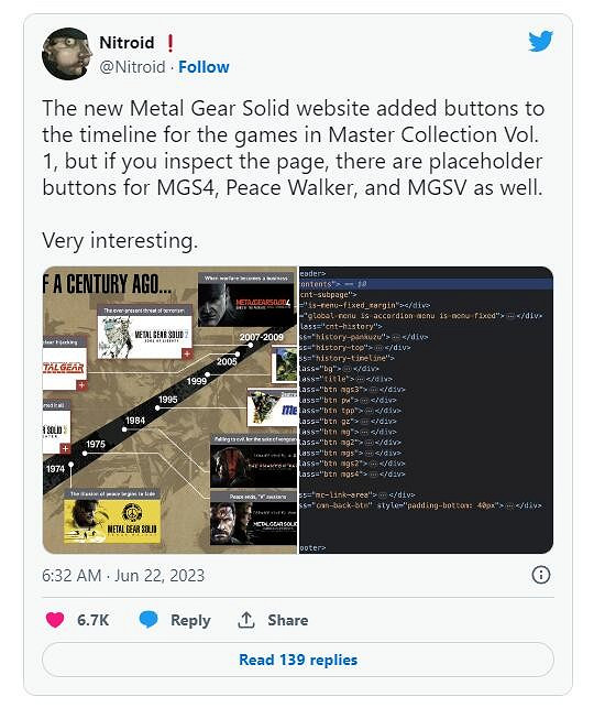 傳聞《潛龍諜影大師合集2》將會包含4,5代與和平行者