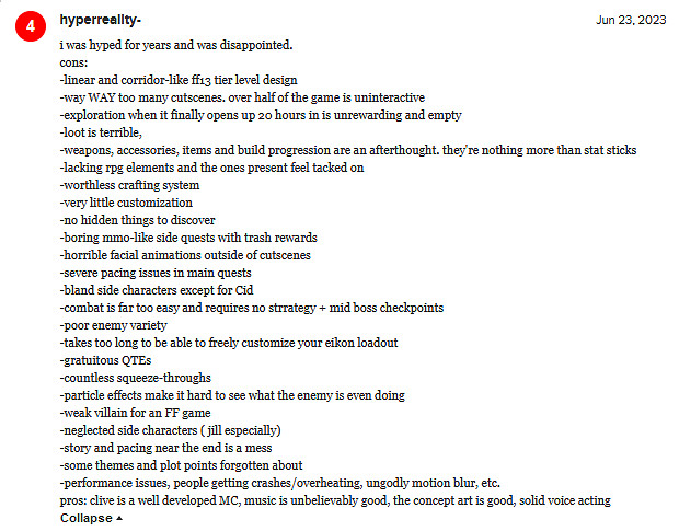 《最終幻想16》遭玩家炮轟“不是真正的FF系列遊戲” 《最終幻想16》遭玩家炮轟“不是真正的FF系列遊戲”