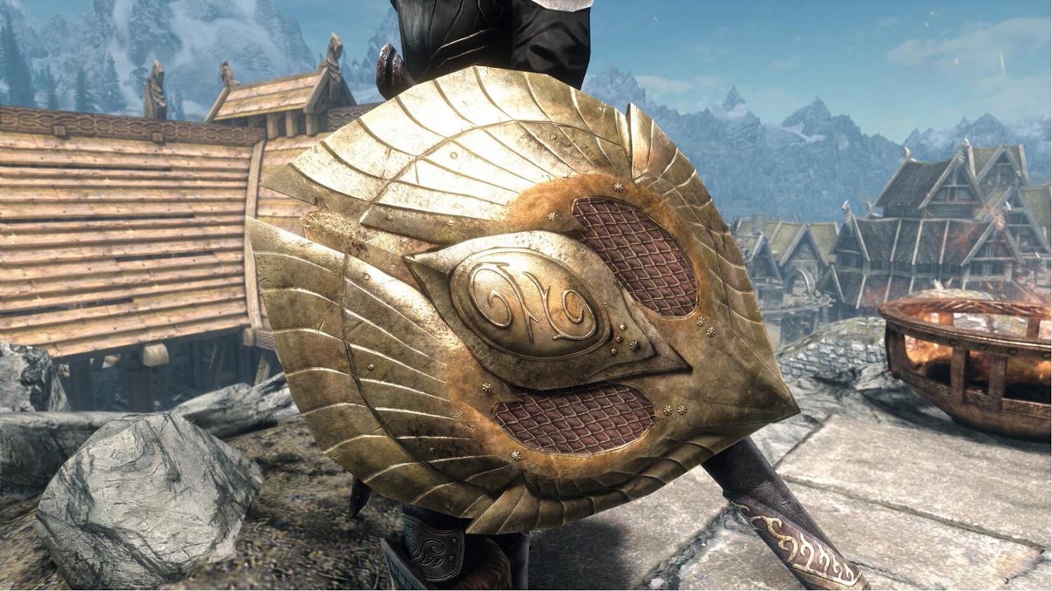 《上古卷軸V：無界天際》全新4K材質包：改善所有盾牌畫質