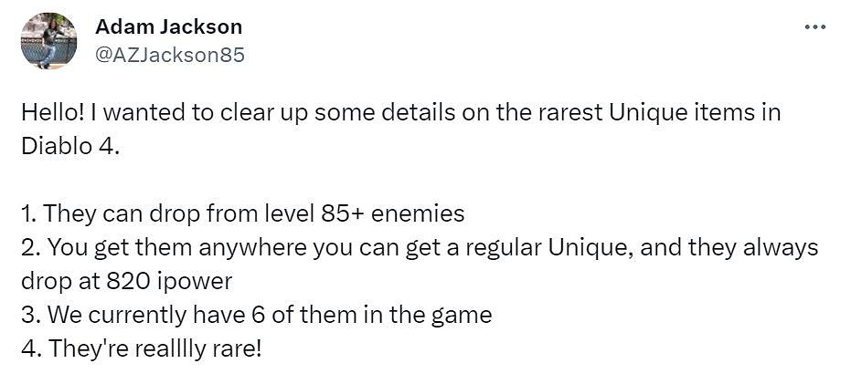 官方揭曉《暗黑4》最稀有的6件神裝：自帶820強度！