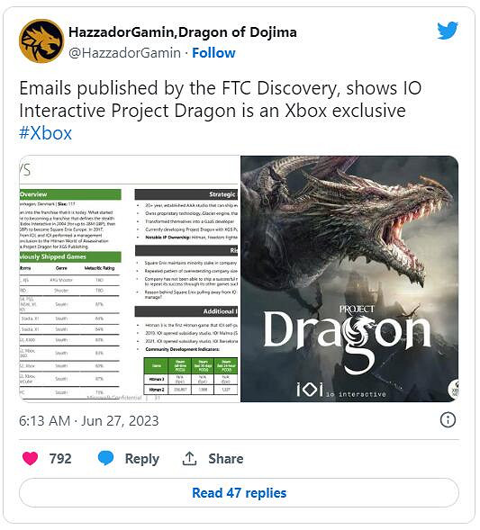 曝《殺手》工作室 奇幻RPG“龍計劃”將是Xbox獨占