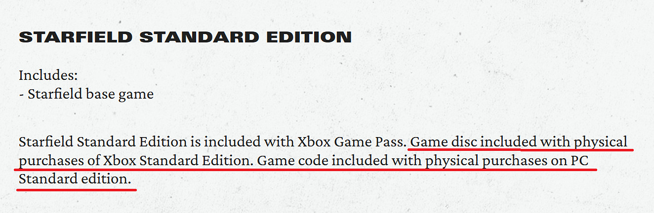 B社澄清《星空》實體版僅有Xbox標準版才附帶光碟！