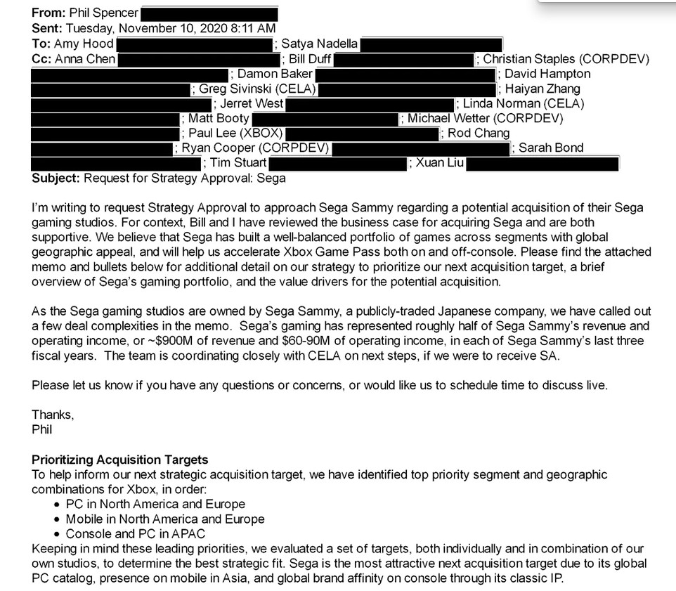 微軟曾考慮收購世嘉！Xbox負責人斯賓塞強烈推薦！