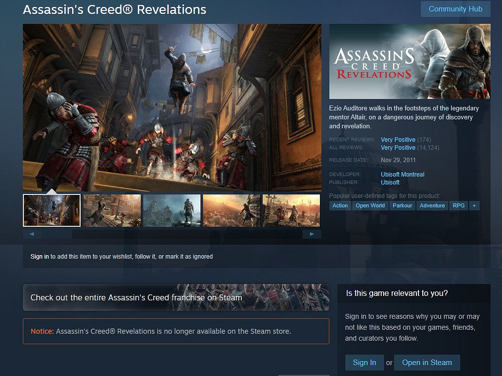 臨時工？《刺客教條：啟示錄》下架Steam！現已恢複