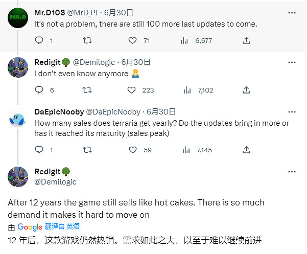 《泰拉瑞亞》主創稱遊戲賣太好 導致團隊無法去做新作 《泰拉瑞亞》主創稱遊戲賣太好 導致團隊無法去做新作