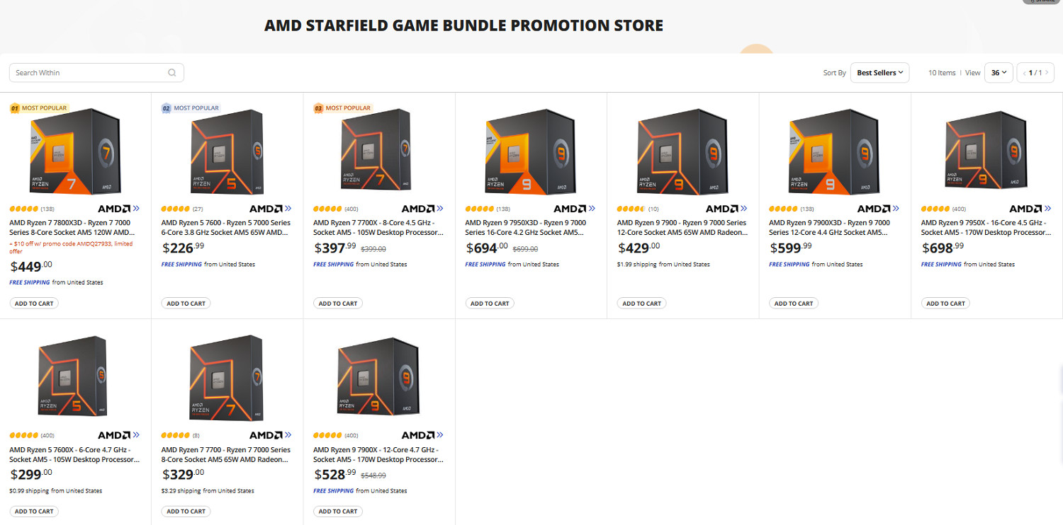 曝AMD將推出CPU捆綁《星空》套裝！僅限銳龍7000系