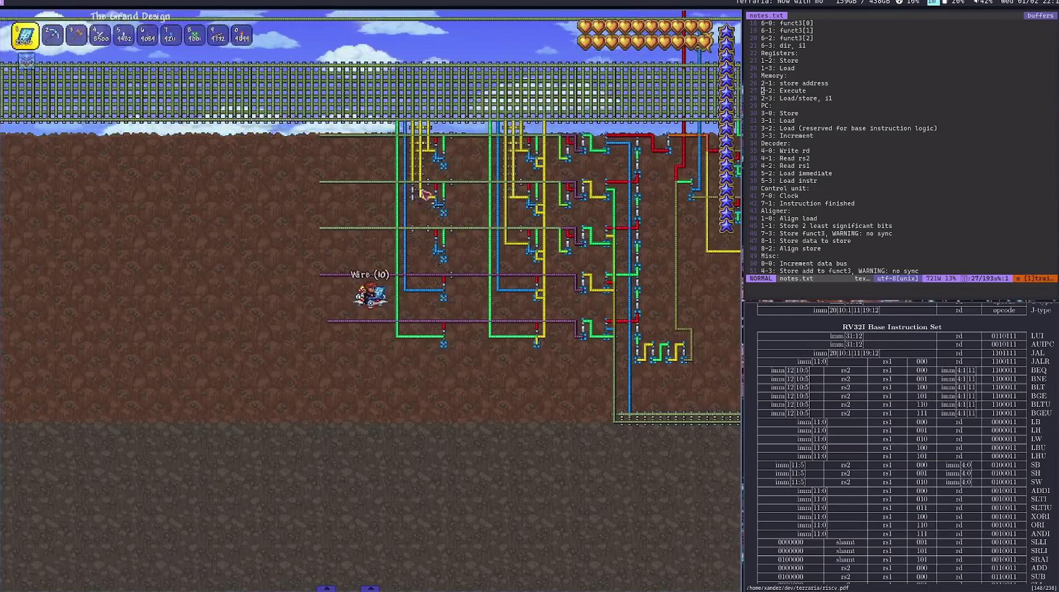 大神在《泰拉瑞亞》裡造出32位電腦 還能運行《Pong》