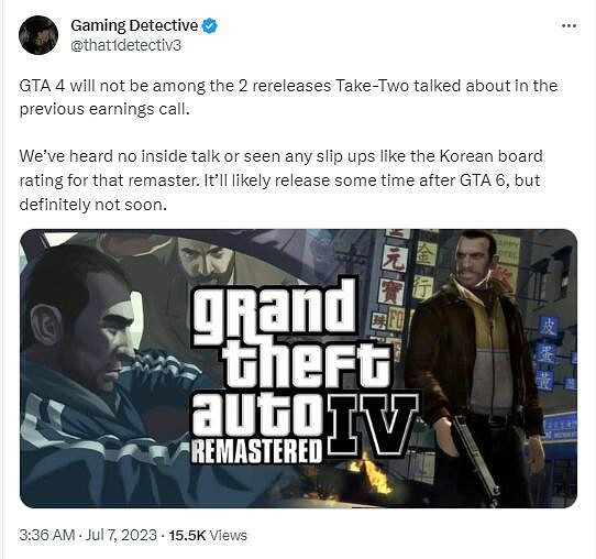 爆料：Take-Two要出兩款新作 但沒有《GTA4》重製版