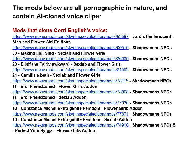 《上古卷軸5》成人Mod使用AI擬造配音 演員集體譴責 《上古卷軸5》成人Mod使用AI擬造配音 演員集體譴責