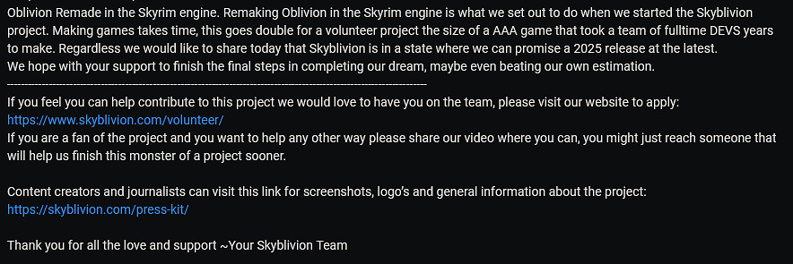 《上古卷軸4:湮滅》粉絲《天際》重製版 2025年推出 《上古卷軸4:湮滅》粉絲《天際》重製版 2025年推出