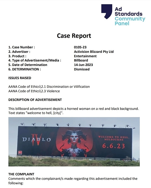 孩子看了做噩夢！《暗黑4》澳洲戶外莉莉絲廣告遭投訴