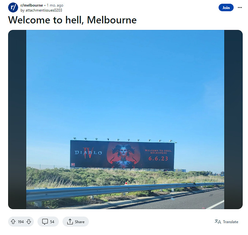 孩子看了做噩夢！《暗黑4》澳洲戶外莉莉絲廣告遭投訴