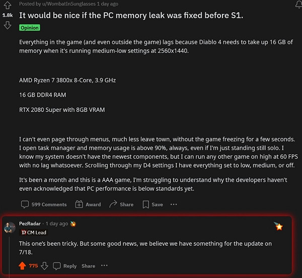 《暗黑破壞神4》18號大型更新檔介紹