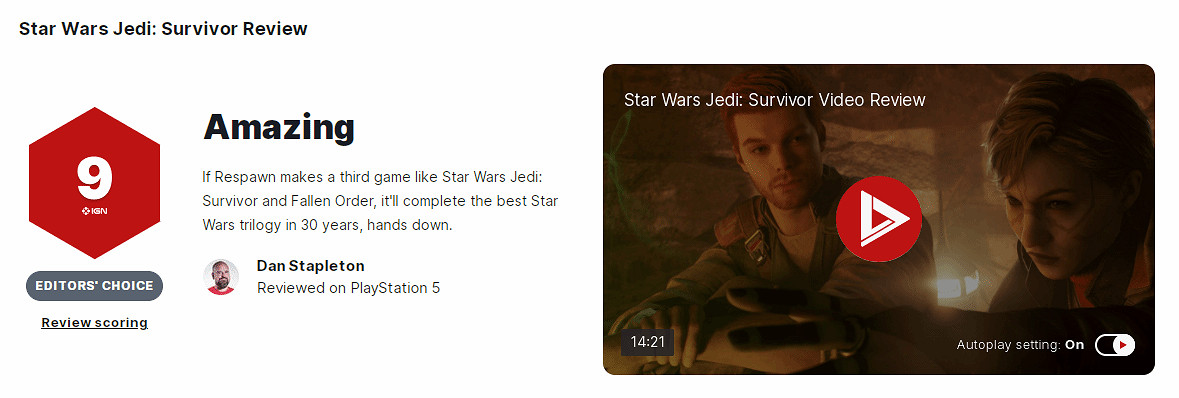 《星際大戰絕地倖存者》ing評分多少?ing評分一覽 《星際大戰絕地倖存者》ing評分多少?ing評分一覽