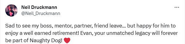 頑皮狗聯合總裁將於年底退休 將由尼爾接管整個團隊