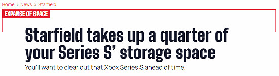 《星空》將占用XboxSS四分之一儲存 注意清理空間！