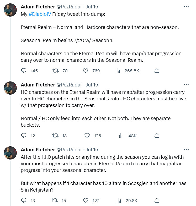 《暗黑4》硬核難度和普通難度賽季繼承聲望不互通！