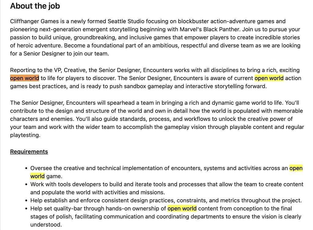 《黑豹》遊戲採用虛幻5打造 是3A級開放世界ARPG