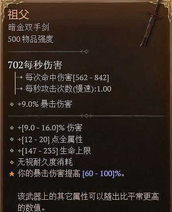 《暗黑破壞神4》稀暗金介紹