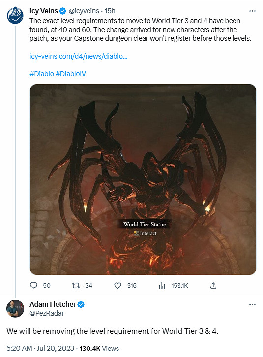 被噴讓步了?《暗黑4》將取消世界3和世界4等級限制 被噴讓步了?《暗黑4》將取消世界3和世界4等級限制