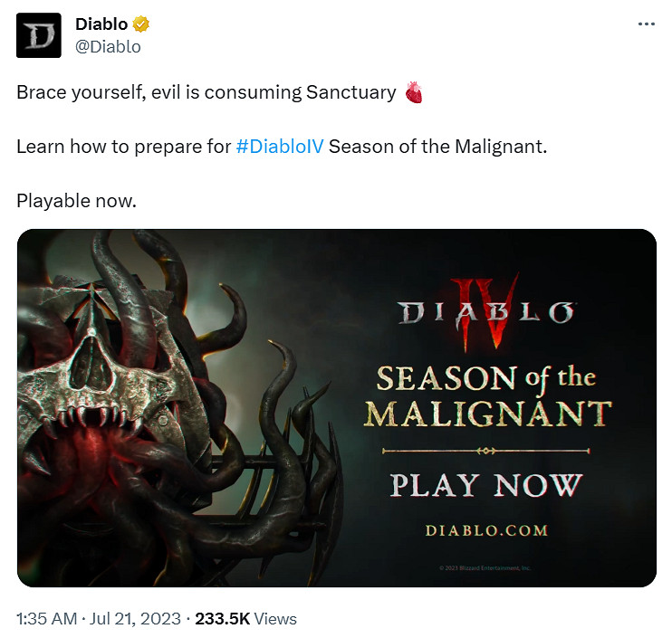 早報:《暗黑4》第一賽季已上線 Epic喜加二開領 早報:《暗黑4》第一賽季已上線 Epic喜加二開領