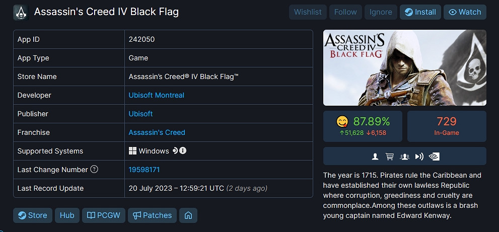 《刺客教條4：黑旗》更新1.08版本 修復無法全屏的BUG