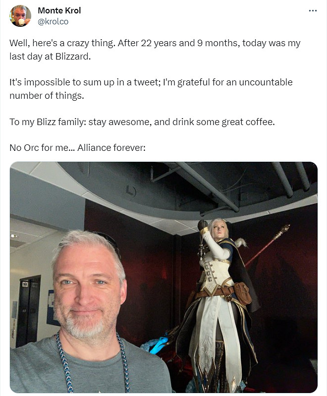 暴雪技術總監離職！任職近23年幾乎參與暴雪所有項目