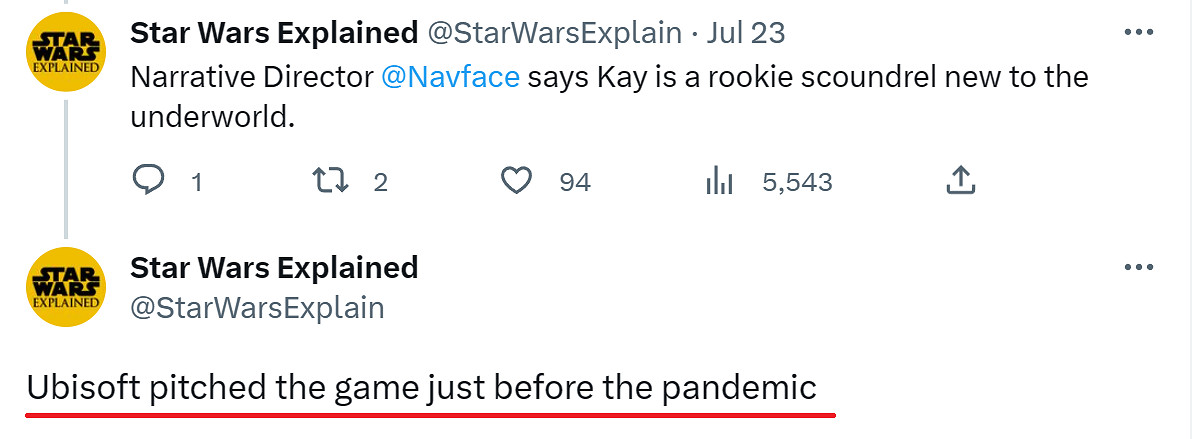 育碧《星際大戰：亡命徒》在疫情爆發前就已在製作！