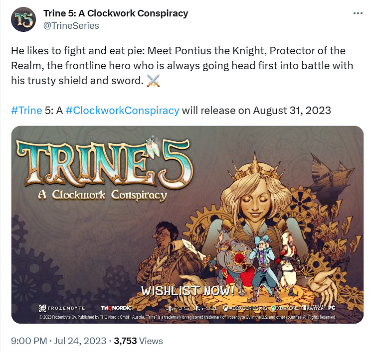 《三位一體5》發售日官宣！2023年8月31日推出！