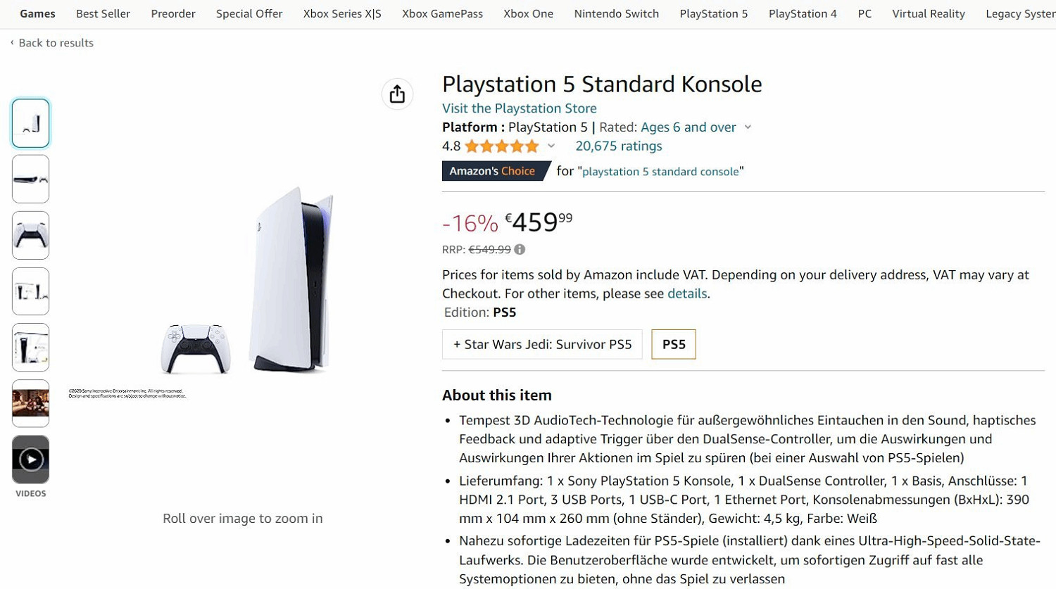 PS5清倉大甩賣?歐洲地區PS5迎來“新史低”價格! PS5清倉大甩賣?歐洲地區PS5迎來“新史低”價格!