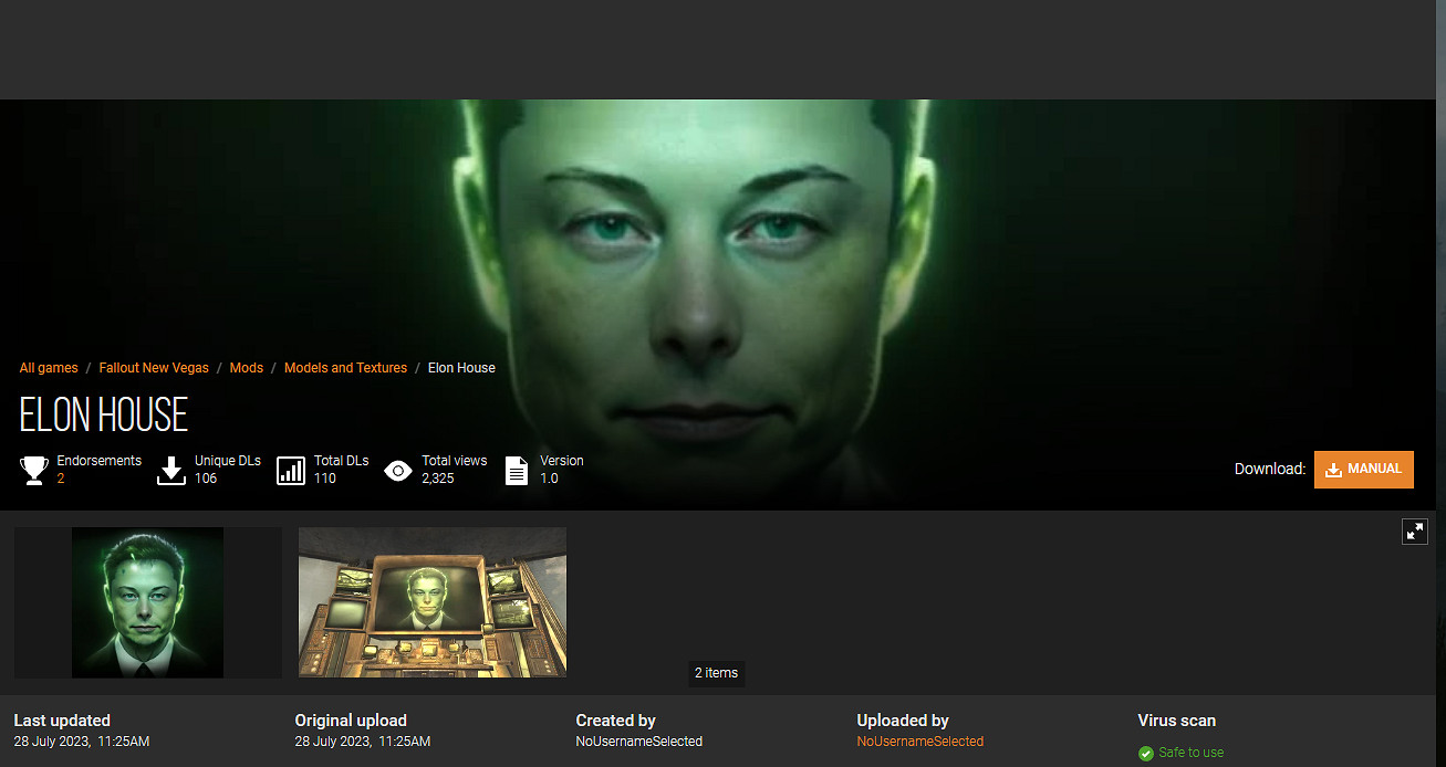 《輻射新維加斯》MOD將大反派豪斯先生換成馬斯克