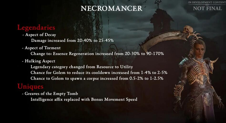 《暗黑破壞神4》死靈法師1.1.1更新預覽 1.1.1死靈法師有什麽改動？