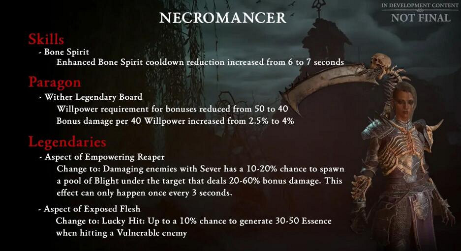 《暗黑破壞神4》死靈法師1.1.1更新預覽 1.1.1死靈法師有什麽改動？