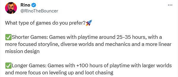 推主提問:你喜歡哪種《刺客教條》?流程較短還是更長? 推主提問:你喜歡哪種《刺客教條》?流程較短還是更長?