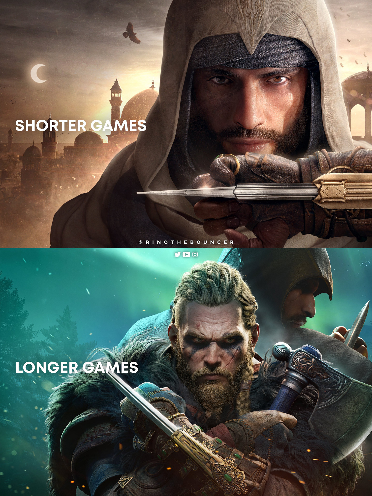 推主提問:你喜歡哪種《刺客教條》?流程較短還是更長? 推主提問:你喜歡哪種《刺客教條》?流程較短還是更長?