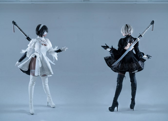 島國美女COS《尼爾》2B小姐姐 歐派大長腿超還原！