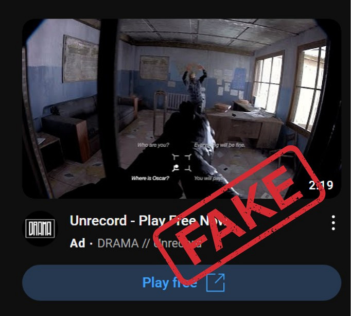 主創提醒別上當！超擬真FPS《Unrecord》出現仿冒廣告