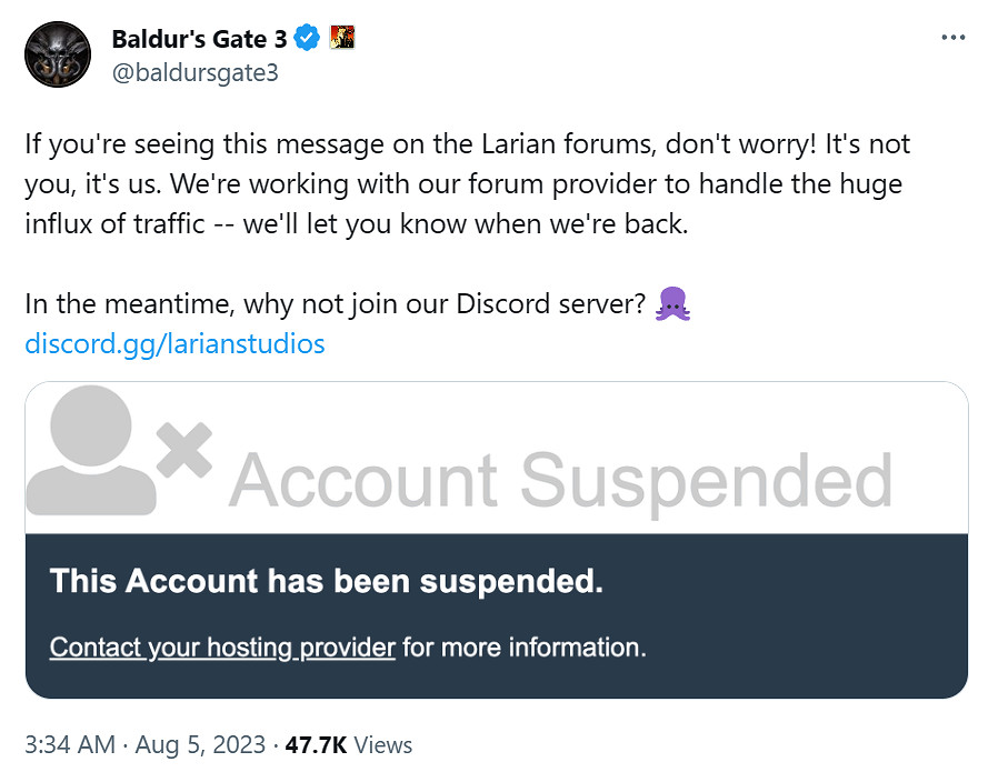 《柏德之門3》太火爆啦！拉瑞安官方論壇都被擠崩潰！